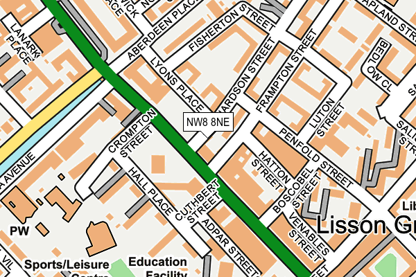NW8 8NE map - OS OpenMap – Local (Ordnance Survey)