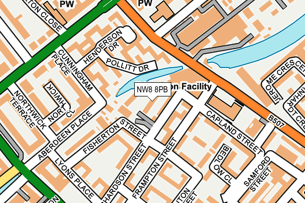 NW8 8PB map - OS OpenMap – Local (Ordnance Survey)
