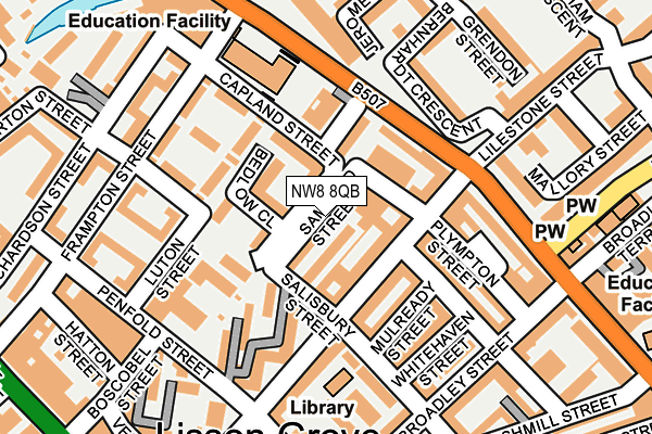 NW8 8QB map - OS OpenMap – Local (Ordnance Survey)