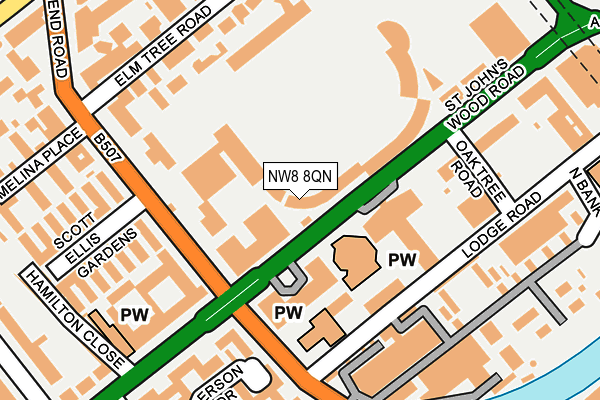 NW8 8QN map - OS OpenMap – Local (Ordnance Survey)