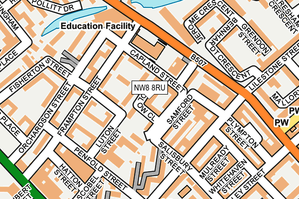 NW8 8RU map - OS OpenMap – Local (Ordnance Survey)