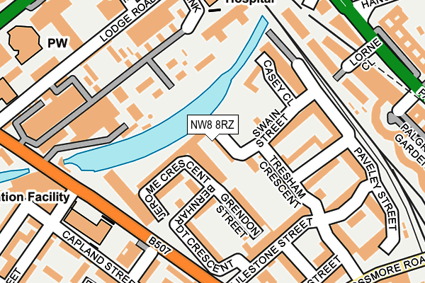 NW8 8RZ map - OS OpenMap – Local (Ordnance Survey)