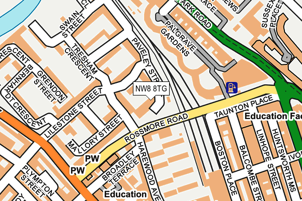 NW8 8TG map - OS OpenMap – Local (Ordnance Survey)