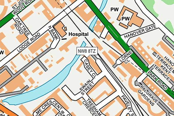 NW8 8TZ map - OS OpenMap – Local (Ordnance Survey)