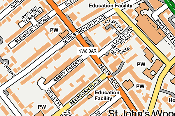 NW8 9AR map - OS OpenMap – Local (Ordnance Survey)