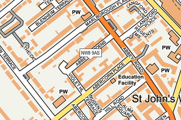 NW8 9AS map - OS OpenMap – Local (Ordnance Survey)