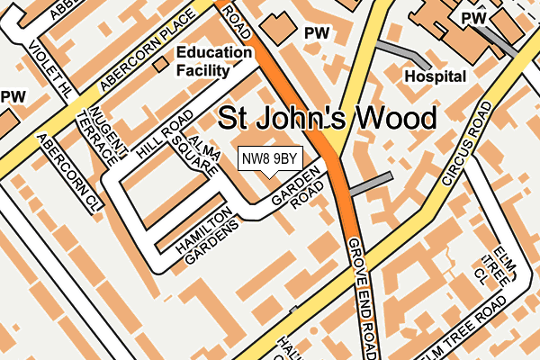 NW8 9BY map - OS OpenMap – Local (Ordnance Survey)