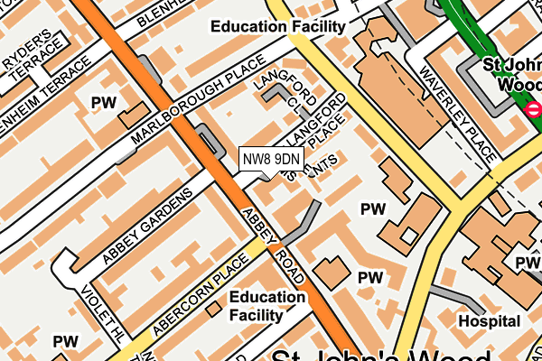 NW8 9DN map - OS OpenMap – Local (Ordnance Survey)