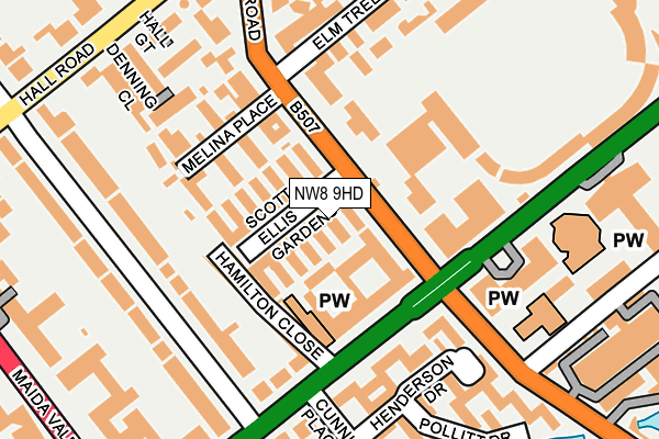 NW8 9HD map - OS OpenMap – Local (Ordnance Survey)