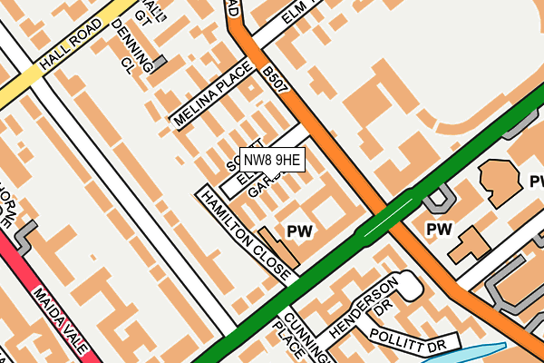 NW8 9HE map - OS OpenMap – Local (Ordnance Survey)