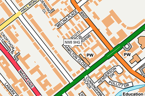 NW8 9HG map - OS OpenMap – Local (Ordnance Survey)