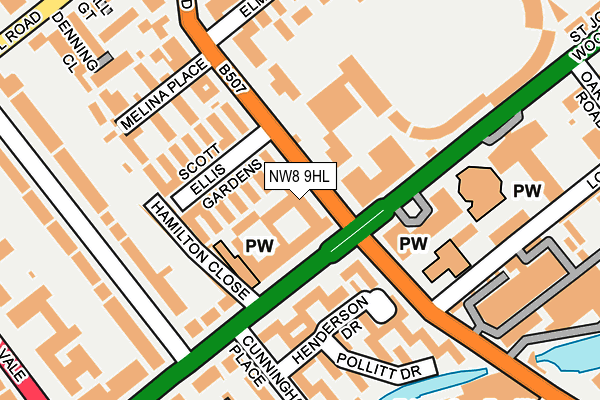 NW8 9HL map - OS OpenMap – Local (Ordnance Survey)