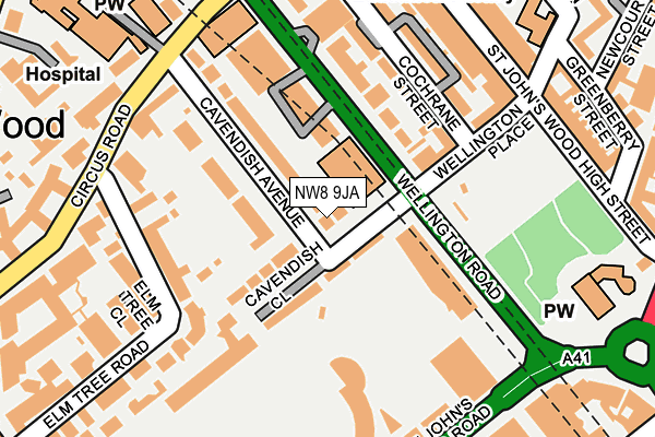 NW8 9JA map - OS OpenMap – Local (Ordnance Survey)