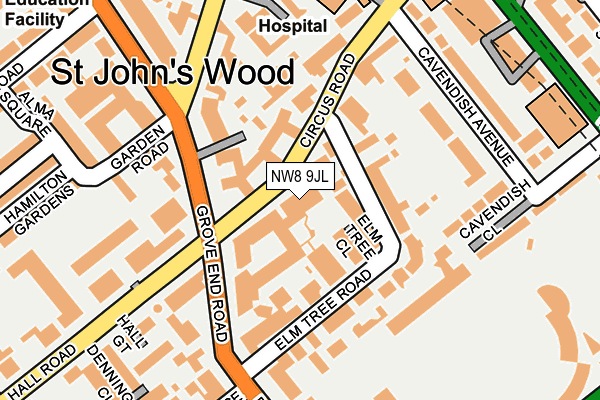 NW8 9JL map - OS OpenMap – Local (Ordnance Survey)