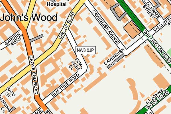 NW8 9JP map - OS OpenMap – Local (Ordnance Survey)