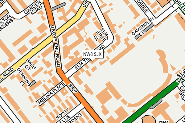 NW8 9JX map - OS OpenMap – Local (Ordnance Survey)