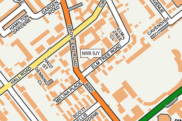 NW8 9JY map - OS OpenMap – Local (Ordnance Survey)