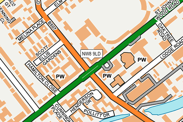 NW8 9LD map - OS OpenMap – Local (Ordnance Survey)
