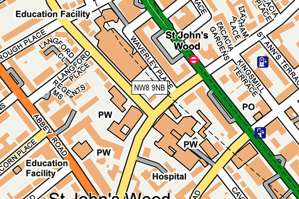NW8 9NB map - OS OpenMap – Local (Ordnance Survey)