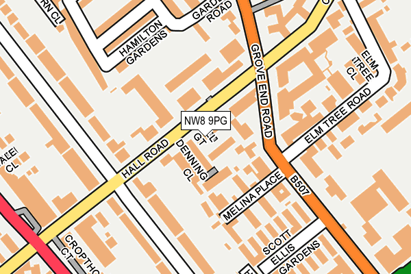 NW8 9PG map - OS OpenMap – Local (Ordnance Survey)