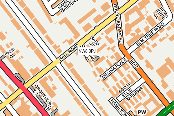 NW8 9PJ map - OS OpenMap – Local (Ordnance Survey)