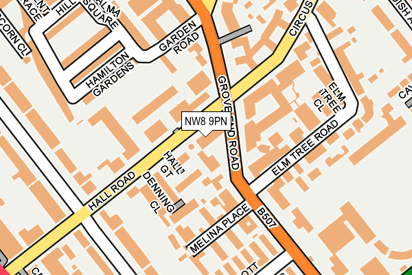 NW8 9PN map - OS OpenMap – Local (Ordnance Survey)