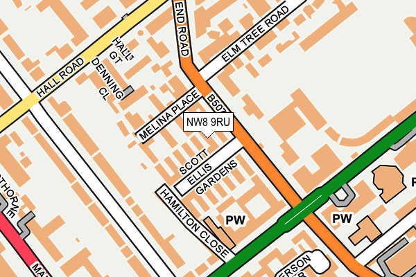 NW8 9RU map - OS OpenMap – Local (Ordnance Survey)
