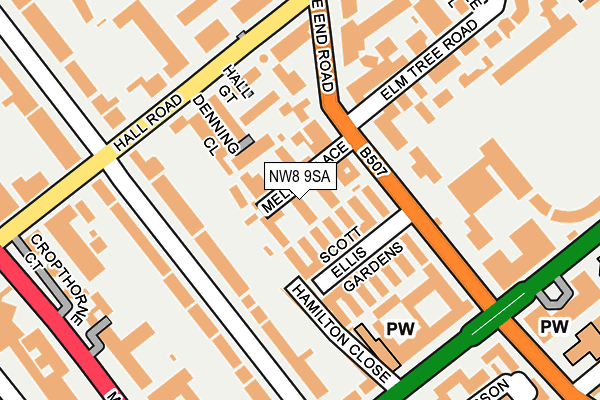 NW8 9SA map - OS OpenMap – Local (Ordnance Survey)