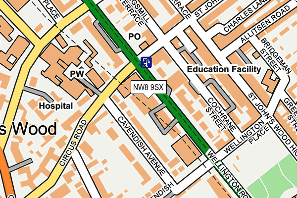 NW8 9SX map - OS OpenMap – Local (Ordnance Survey)