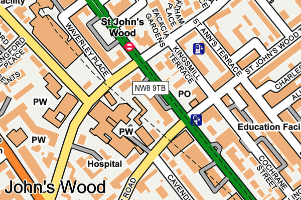 NW8 9TB map - OS OpenMap – Local (Ordnance Survey)