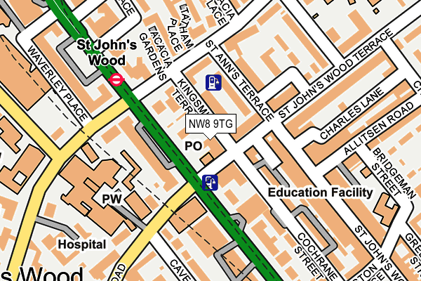 NW8 9TG map - OS OpenMap – Local (Ordnance Survey)
