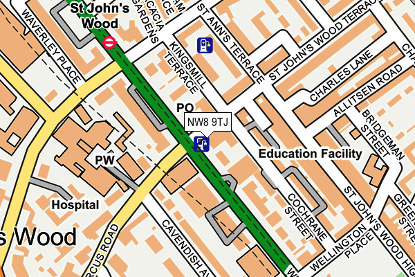 NW8 9TJ map - OS OpenMap – Local (Ordnance Survey)