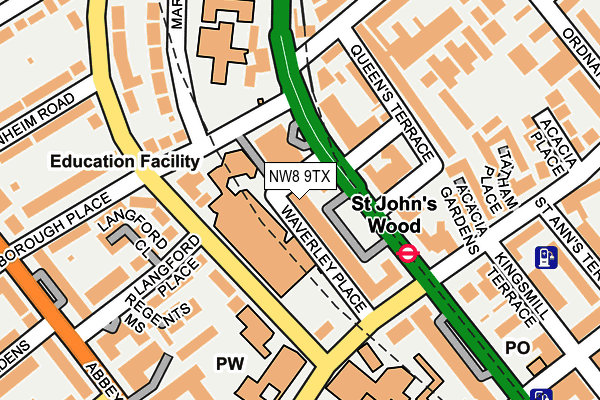 NW8 9TX map - OS OpenMap – Local (Ordnance Survey)