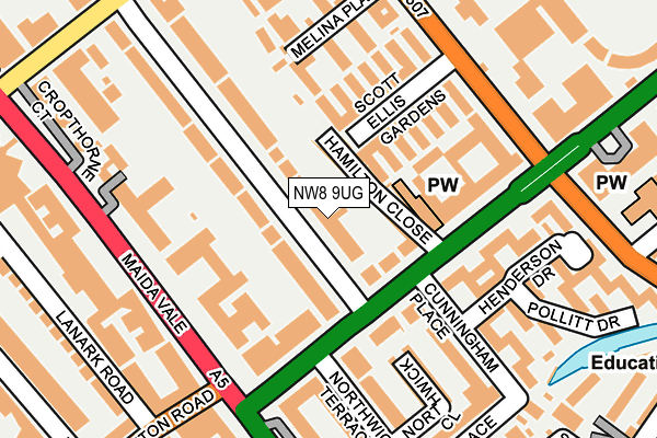 NW8 9UG map - OS OpenMap – Local (Ordnance Survey)