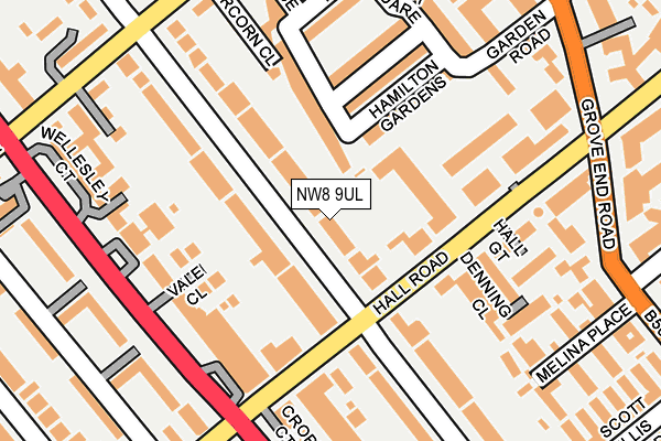 NW8 9UL map - OS OpenMap – Local (Ordnance Survey)