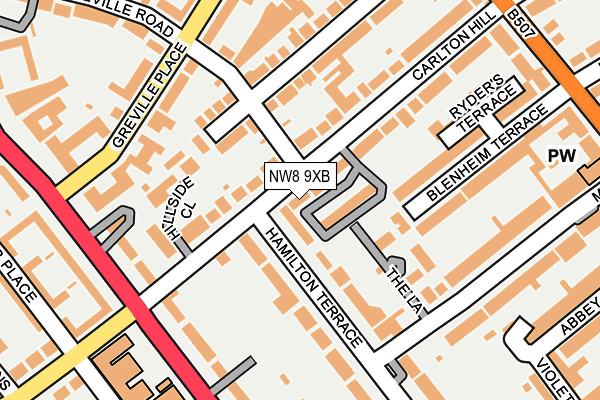 NW8 9XB map - OS OpenMap – Local (Ordnance Survey)
