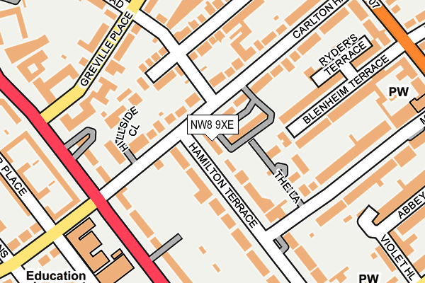 NW8 9XE map - OS OpenMap – Local (Ordnance Survey)