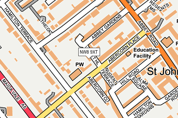 NW8 9XT map - OS OpenMap – Local (Ordnance Survey)