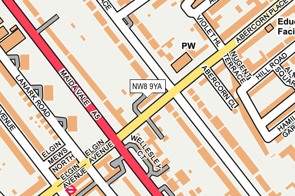 NW8 9YA map - OS OpenMap – Local (Ordnance Survey)
