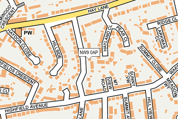 NW9 0AP map - OS OpenMap – Local (Ordnance Survey)