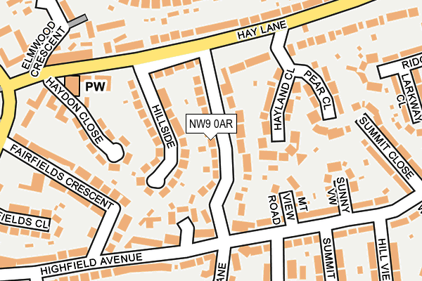 NW9 0AR map - OS OpenMap – Local (Ordnance Survey)