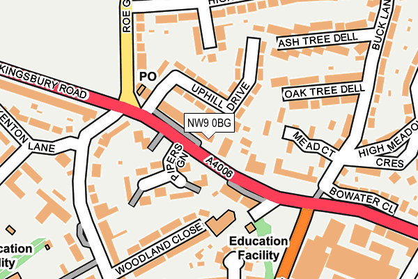 NW9 0BG map - OS OpenMap – Local (Ordnance Survey)