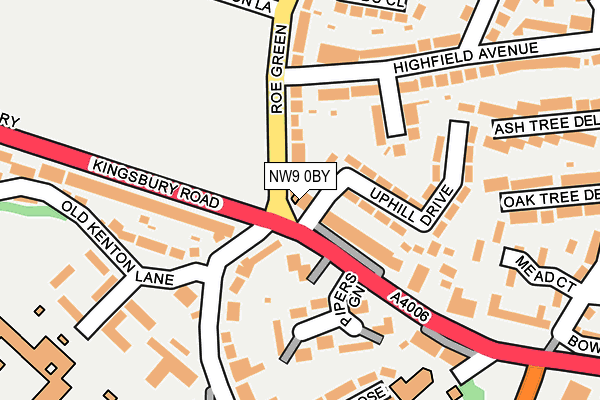 NW9 0BY map - OS OpenMap – Local (Ordnance Survey)