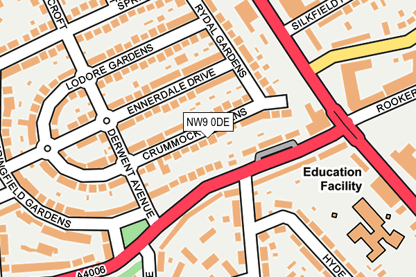 NW9 0DE map - OS OpenMap – Local (Ordnance Survey)
