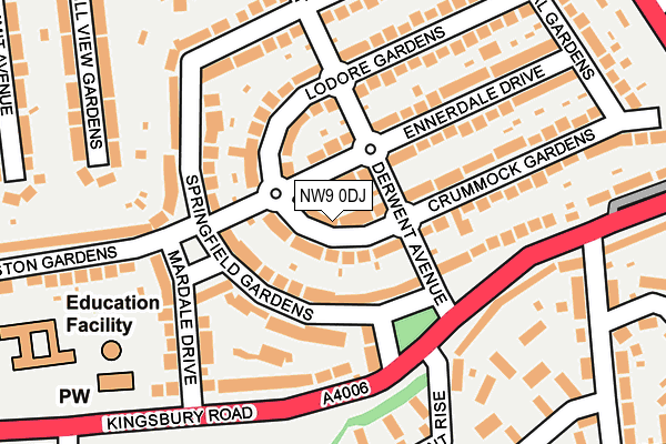 NW9 0DJ map - OS OpenMap – Local (Ordnance Survey)