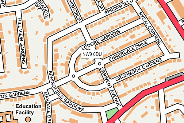 NW9 0DU map - OS OpenMap – Local (Ordnance Survey)