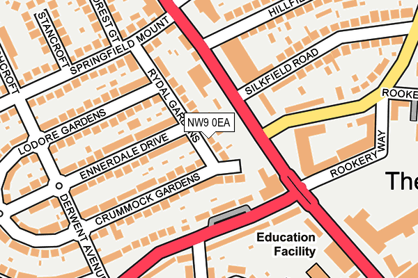 NW9 0EA map - OS OpenMap – Local (Ordnance Survey)