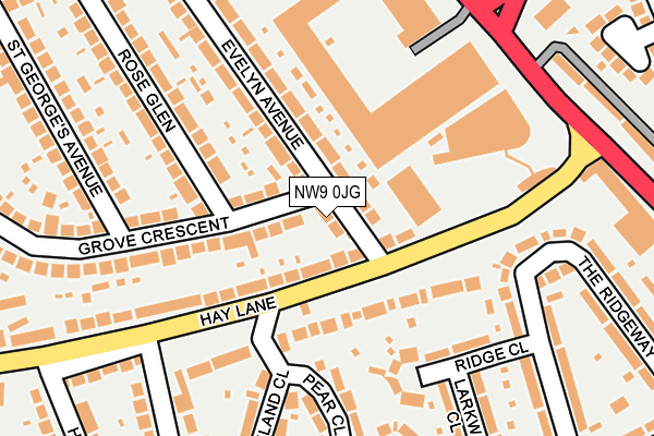 NW9 0JG map - OS OpenMap – Local (Ordnance Survey)