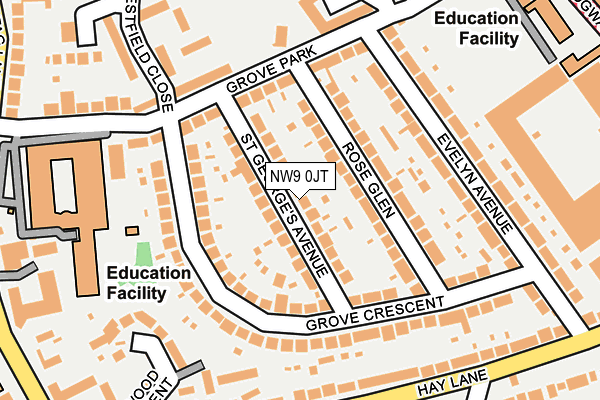 NW9 0JT map - OS OpenMap – Local (Ordnance Survey)