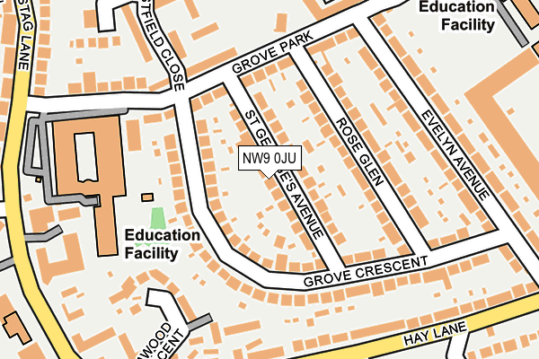 NW9 0JU map - OS OpenMap – Local (Ordnance Survey)